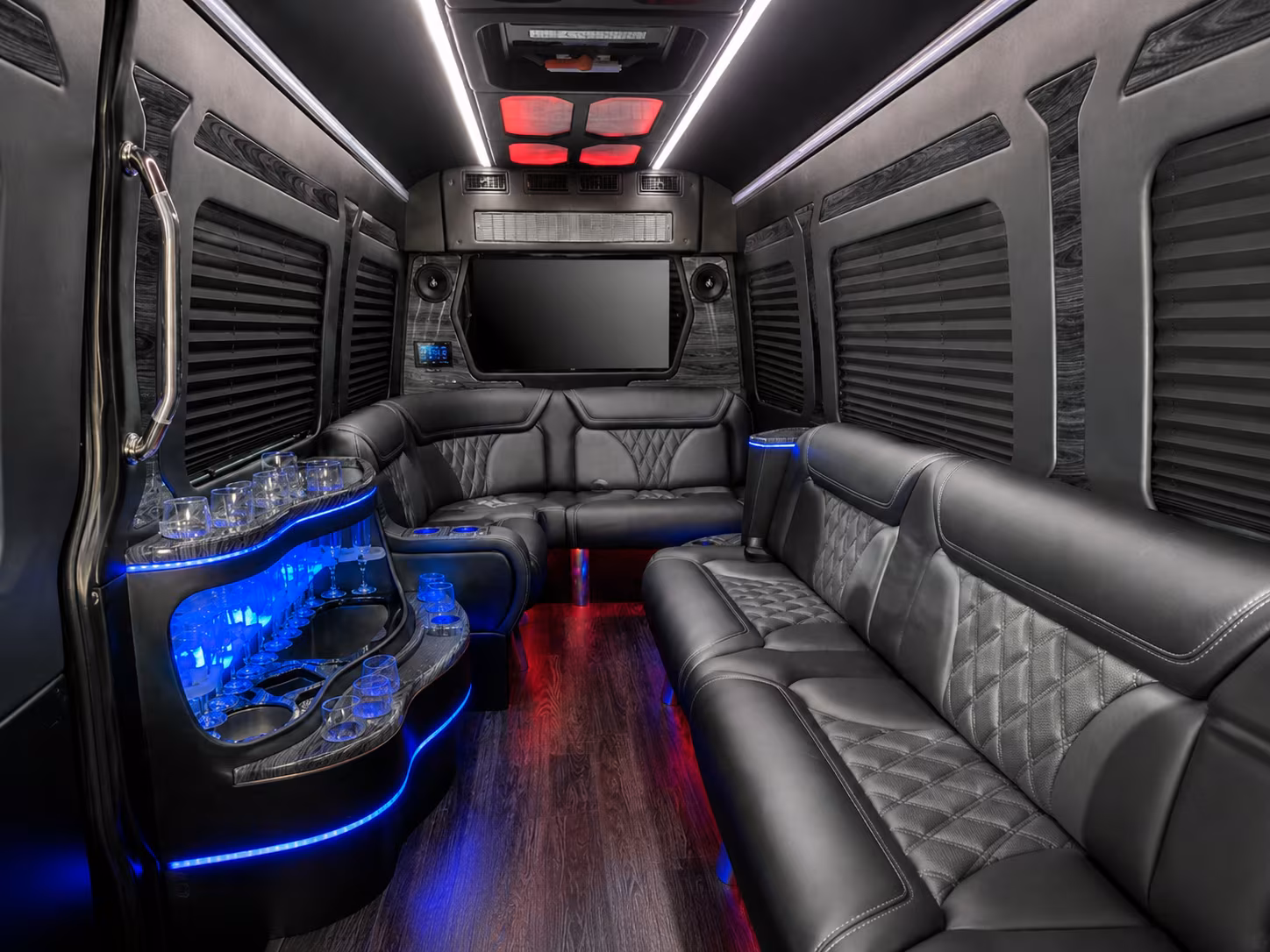 san mateo 30 passenger party bus inside