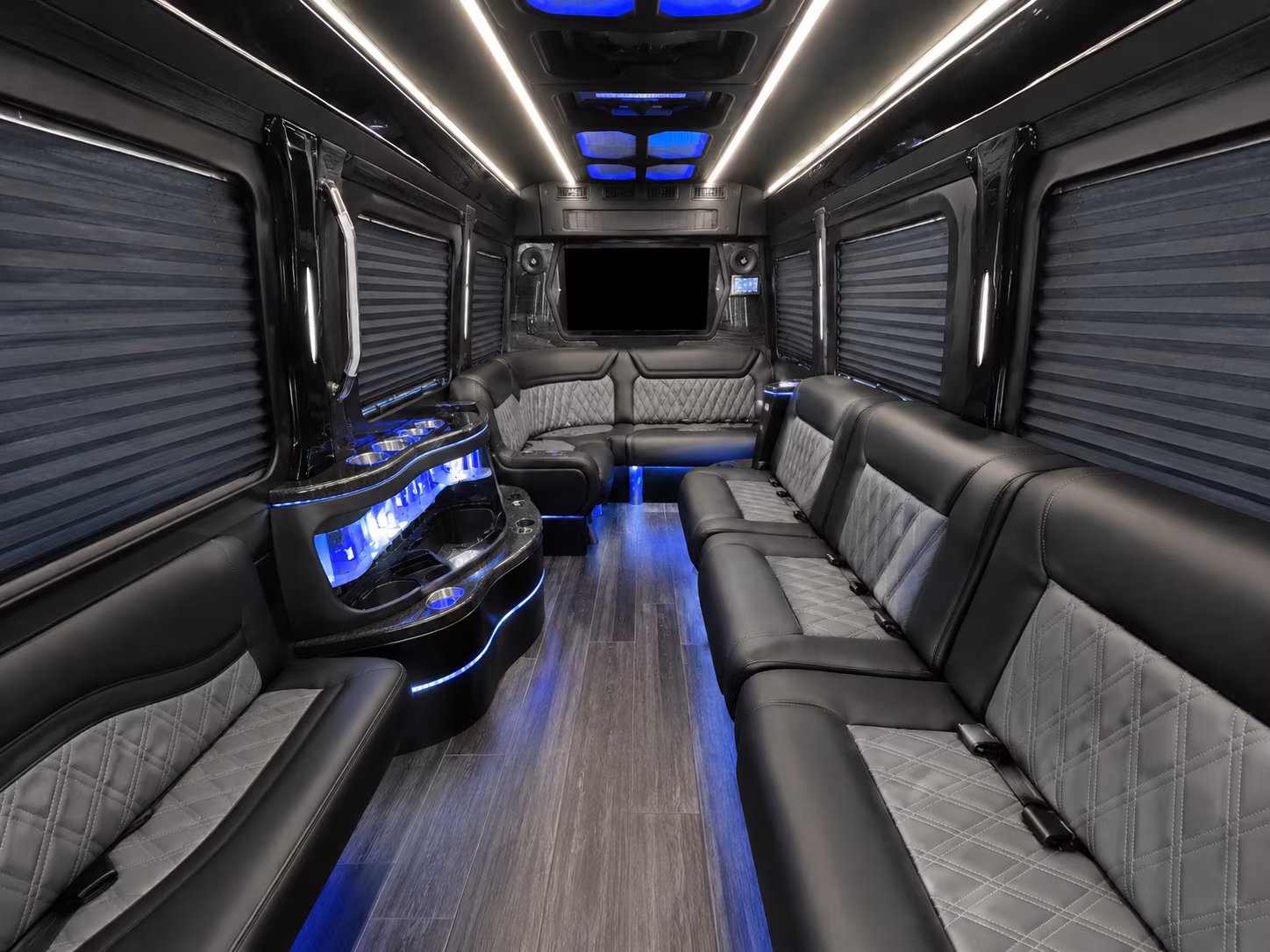 san mateo 40 passenger party bus inside