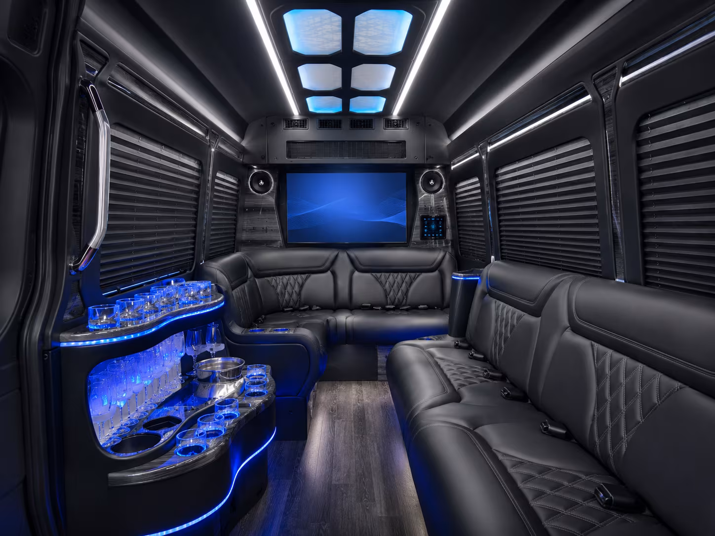 san mateo 50 passenger party bus interior